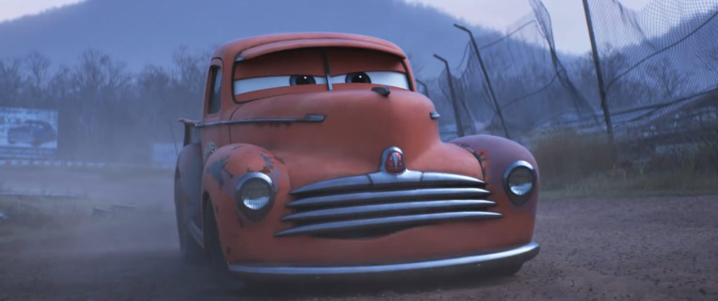 Cars 3: Smokey giving advice to Lightning McQueen