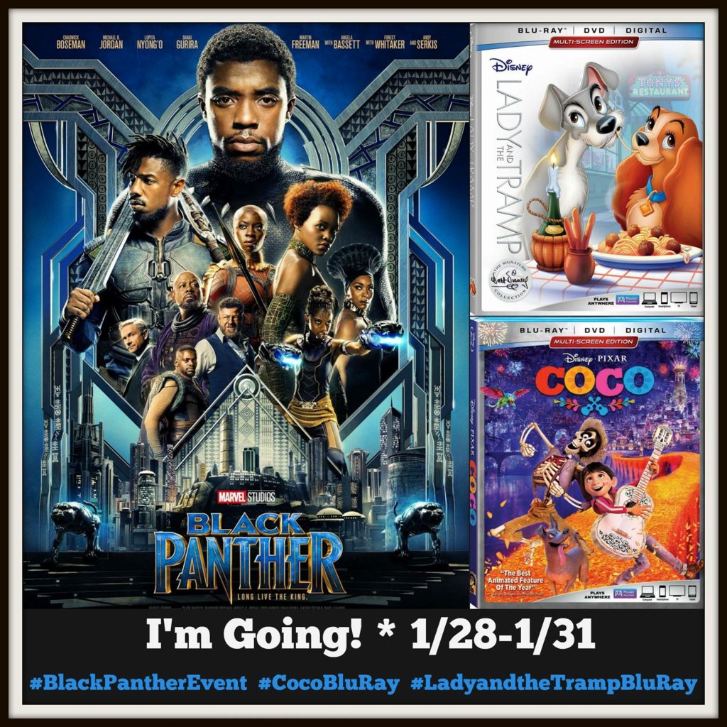 I was invited to an all-expense paid trip to Los Angeles courtesy of Disney to attend the #BlackPantherEvent & #ABCTVEvent in exchange for my coverage. No other compensation was provided. All views shared are completely my own. OMGOODNESS! I am over the moon excited about this official announcement.  You’ve probably seen a few references on my social channels but I am delighted to say I’M GOING to Los Angeles with 24 top bloggers! PHOTO OF IM GOING POSTER Just five short days into the new year and I get an email from Disney, Marvel Studios & Disney/Pixar to join them in Los Angeles from 1/28 – 1/31 for the #BlackPantherEvent!  This invite is such a huge deal, I could not confirm my acceptance fast enough.  So, I will have the opportunity to walk the red carpet for the premiere of BLACK PANTHER (opening in theatres 2/16) interviewing the casts and directors?!?!  PINCH ME! SHAKE ME! INSERT BLACK PANTHER POSTER For months, I’ve had conversations about BLACK PANTHER with my son Chance or my good friend Choya.  We’ve talked about everything from T’Challa (BLACK PANTHER) being Marvel’s the first black superhero to The Dora Milaje, the all-female bodyguards of the BLACK PANTHER.   Marvel Studios’ BLACK PANTHER follows T’Challa who, after the death of his father, the King of Wakanda, returns home to the isolated, technologically advanced African nation to succeed to the throne and take his rightful place as king. But when a powerful old enemy reappears, T’Challa’s mettle as king—and Black Panther—is tested when he is drawn into a formidable conflict that puts the fate of Wakanda and the entire world at risk. Faced with treachery and danger, the young king must rally his allies and release the full power of Black Panther to defeat his foes and secure the safety of his people and their way of life. As the mom of an African American boy, this is a really big deal and I am honored to be part of this epic event.  It’s so powerful for Chance to see a superhero that looks like him, just as it was to see a President of the United States.  T’Challa has to decide what kind of King he is going to be and my son will decide what kind of man he is going to be.  INSERT TRAILER Good stuff right?  I agree, BLACK PANTHER is going to captivating!  But… there’s more.  I will also celebrate the Walt Disney Signature Collection release of LADY AND THE TRAMP on Digital 2/20 and Blu-Ray 2/27 by attending a paint and sip. Yes, we will enjoy Italian food and learn to paint a LADY AND THE TRAMP themed painting.   Insert Photo The 1955 original Disney animated classic follows a pampered cocker spaniel named Lady whose comfortable life slips away once her owners have a baby. When, after some tense circumstances, Lady finds herself on the loose and out on the street, she is befriended and protected by the tough stray mutt Tramp. A romance begins to blossom between the two dogs, but their many differences, along with more drama at Lady's household, threaten to keep them apart. I will be sharing a review of the bonus features, and the top life lessons that we can teach our children. Insert trailer Hold on, the fun continues.  I must admit, I am really excited to celebrate the in-home release of Disney/Pixar’s COCO.   Despite his family's generations-old ban on music, young Miguel dreams of becoming an accomplished musician like his idol Ernesto de la Cruz. Desperate to prove his talent, Miguel finds himself in the stunning and colorful Land of the Dead. After meeting a charming trickster named Héctor, the two new friends embark on an extraordinary journey to unlock the real story behind Miguel's family history. Insert Photo My family and I watched COCO together and we all cried….well my husband didn’t but my mom, Chance and I certainly did.  It was such an inspiring story about cultural traditions and the importance of family.  If you have not seen it, then you definitely want to snag your copy on Blu-Ray 2/27.  I am looking forward to releasing my movie review to include the bonus features.   Photo of MIGUEL I’m also excited to have an opportunity to interview Anthony Gonzales (voice of “Miguel”).  This is a real treat. If you have questions for him, post them in the comments section below.  As a room parent, I am positive that my sons class will have lots of questions for me. PHOTO OF THE BACHELOR Lastly, we will swing by ABC for a sneak peek of The Bachelor Winter Games and participate in a Q&A with host Chris Harrison.  Fun stuff right...I know!!! Moms, I am honored to attend this media trip with Disney for BLACK PANTHER.  It gives me an opportunity to share the excitement of meeting celebs or strolling the red carpet but more importantly I can share valuable lessons that we can share with our children.   Over the next few weeks I will be sharing movie reviews, interviews and lessons learned from BLACK PANTHER in theatres on February 16th, LADY AND THE TRAMP and COCO on Digital February 20th and Blu-Ray on February 27th.  It is my hope that you follow along using hashtag #BlackPantherEvent #LadyAndTheTrampBluRay or #CoCoBluRay. For more information, photos, trailers and updates, visit the official BLACK PANTHER website.  Remember to like the BLACK PANTHER Facebook page, follow on Instagram and Twitter.   